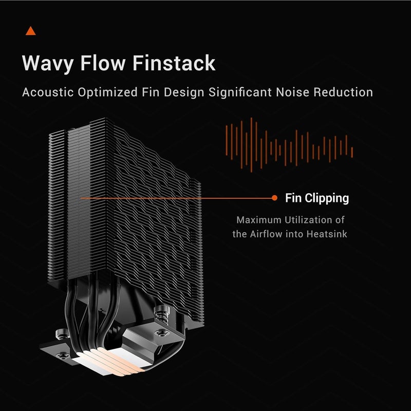 PCCOOLER CPU Air Cooler with Digital Display, Non-RGB Version, 4 Heat Pipes, High-Performance Quiet Tower Cooler, LGA 115X/1200/1700/1851, AM4/AM5 (CPS RT400 Digital BK) - Image 3